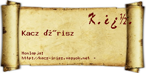 Kacz Írisz névjegykártya